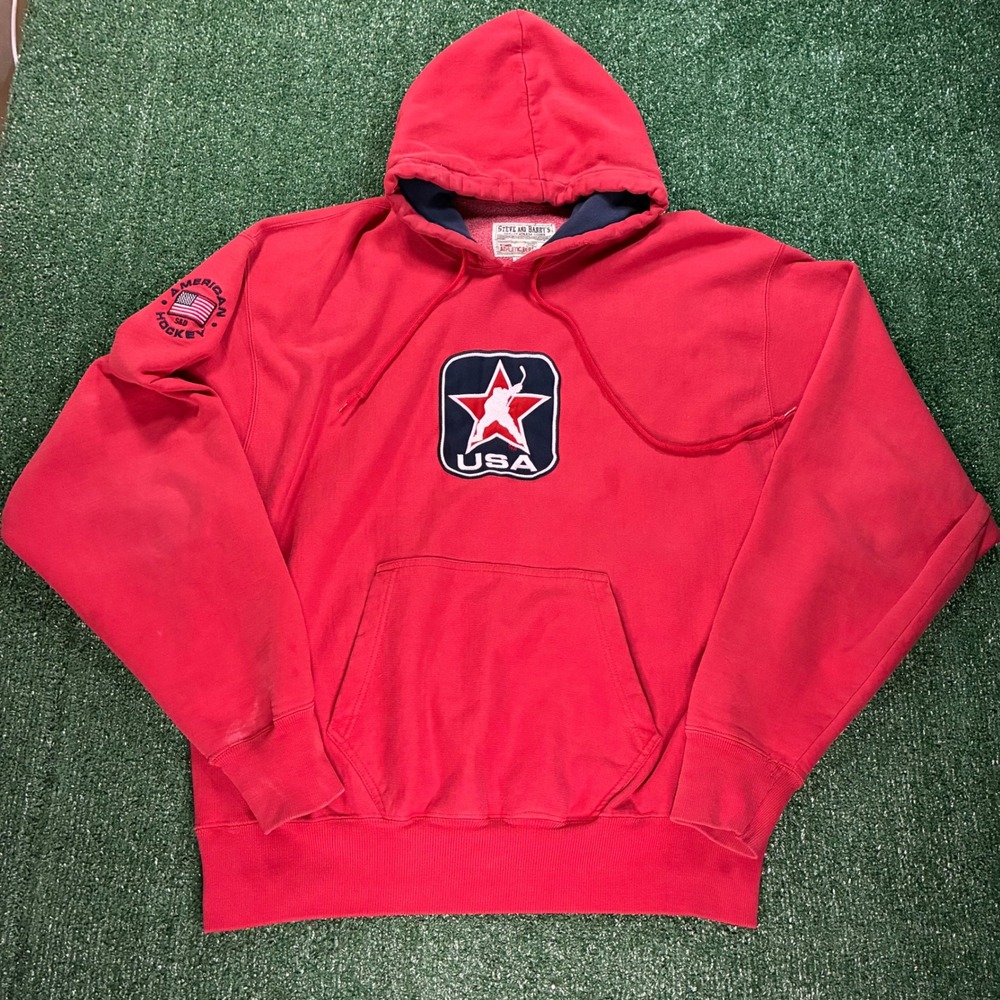 Y2K Steve & Barry's USA Hockey Embroidered Hoodie